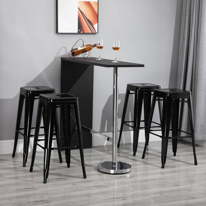 Conjunto de 4 Bancos Interiores e Exteriores de Metal Estilo Industrial 43x43x76 cm