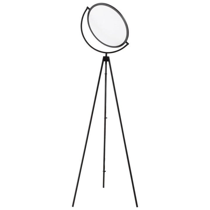 Candeeiro de Pé Moderno Candeeiro de Pé com Luz LED de 20W Ecrã Giratório Tripé de Metal e Interruptor de Pé para Sala de Estar Dormitório Escritórios 60x60x163cm Preto
