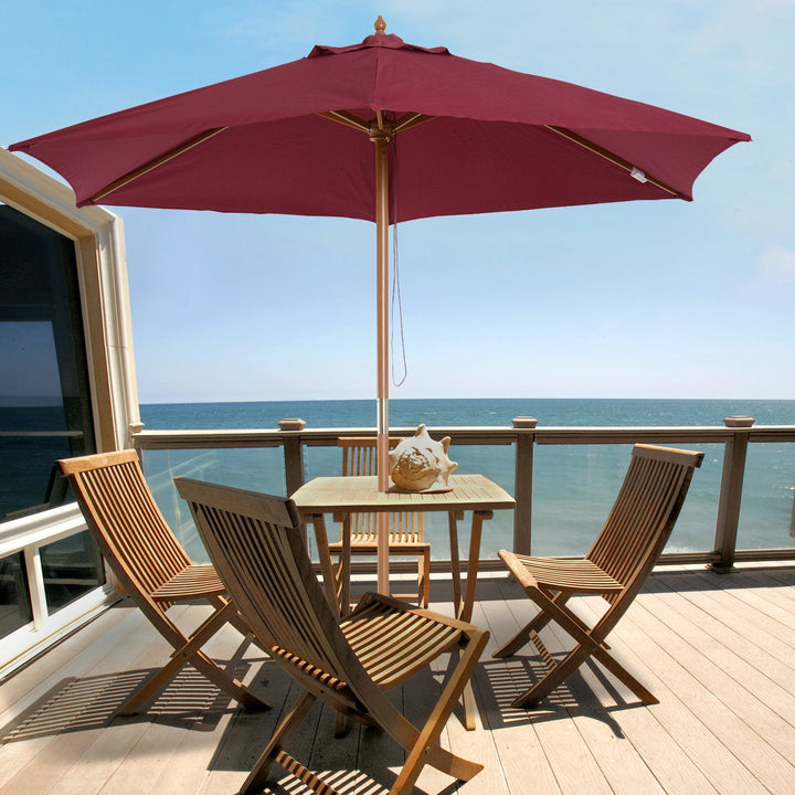 Parasol Pátio Terraço Jardim Diâmetro 2,5m Altura 2,3 m Cor Vinho