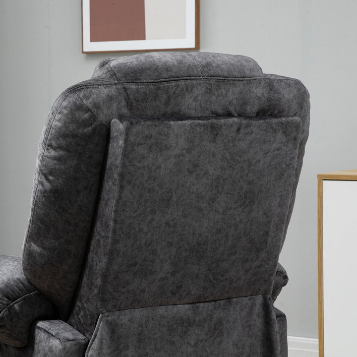 Poltrona Relax Reclinável Poltrona para Sala de Estar com Apoio para os Pés Retrátil Encosto Alto Bolso Lateral Acolchoado Grosso 96x91x108cm Preto