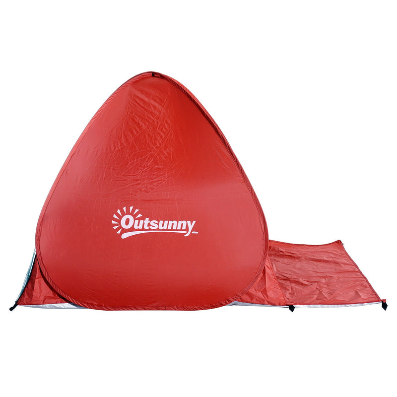 Tenda Pop-up Instantâneo e Portátil com Janelas Protetoras para Piquenique Praia e Camping com Proteção UV Vermelho