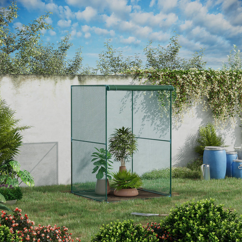 Estufa para Cultivo Estufa para Plantas com Porta Enrolável e Estrutura de Aço para Jardim Varanda Pátio 120x120x180 cm Verde