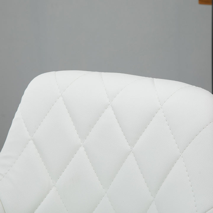 Conjunto de 2 Bancos de Bar Giratórios com Altura Ajustável Bancos Altos Moderno de Cozinha com Base Redonda e Apoio para os Pés 51,5x48x83-104cm Branco