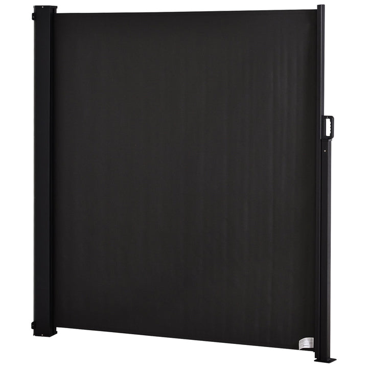 Toldo Lateral Retrátil para Terraço de Jardim ou Pátio Poliéster 350x180cm Cinza Escuro