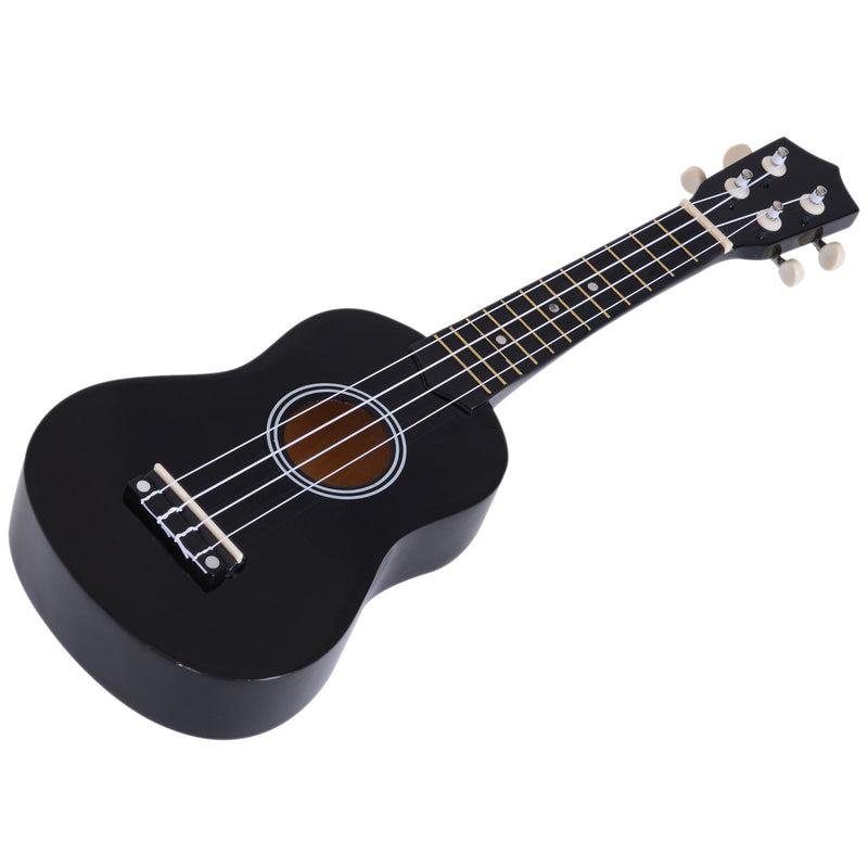 Ukelele de 21 Polegada para Iniciantes com Cordas de Nylon 53X17,5X6,2 cm Preto