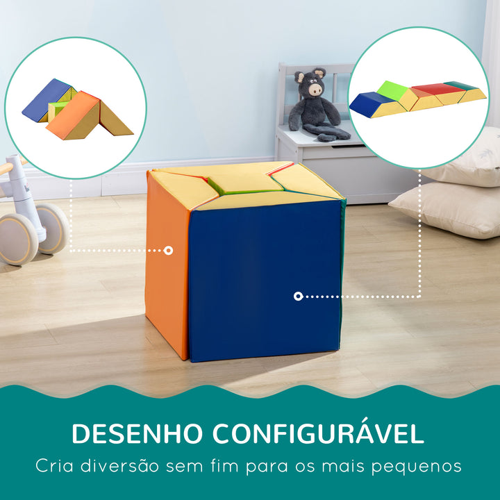 Conjunto de 5 Blocos para Crianças de 18-36 Meses Brinquedo de Construção para Aprendizagem Infantil 48x48x48cm Multicor