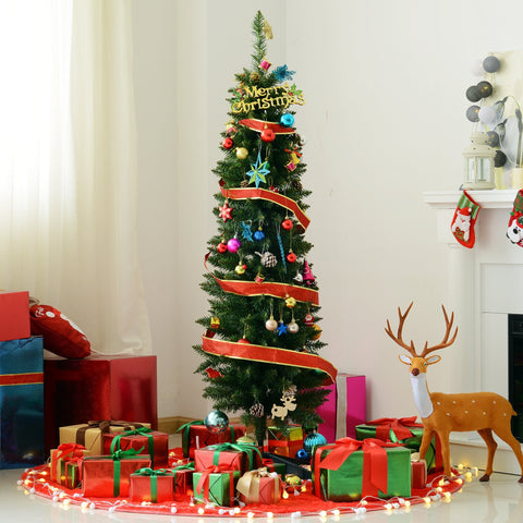 Árvore de natal F46x150cm Artificial Pinheiro Decoração de Natal com suporte de plástico 294 Ramos Verde PVC