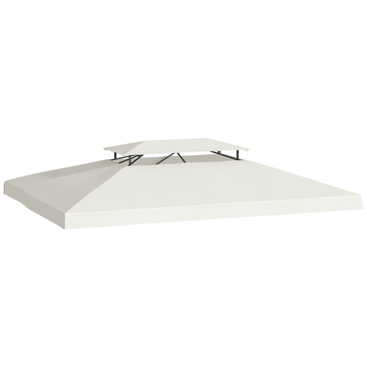 Teto de Substituição 4x3m para Pérgola de Jardim Cobertura de Substituição para Pérgola de 2 Níveis Respirável com 8 Orifícios de Drenagem para Pátio Exterior Bege