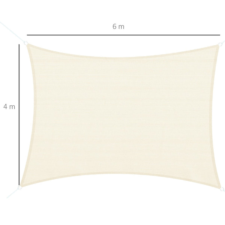Toldo Vela quadrado 4x6m Proteção UV Poliéster para Patio Terraço Jardím Resistente a água Branco