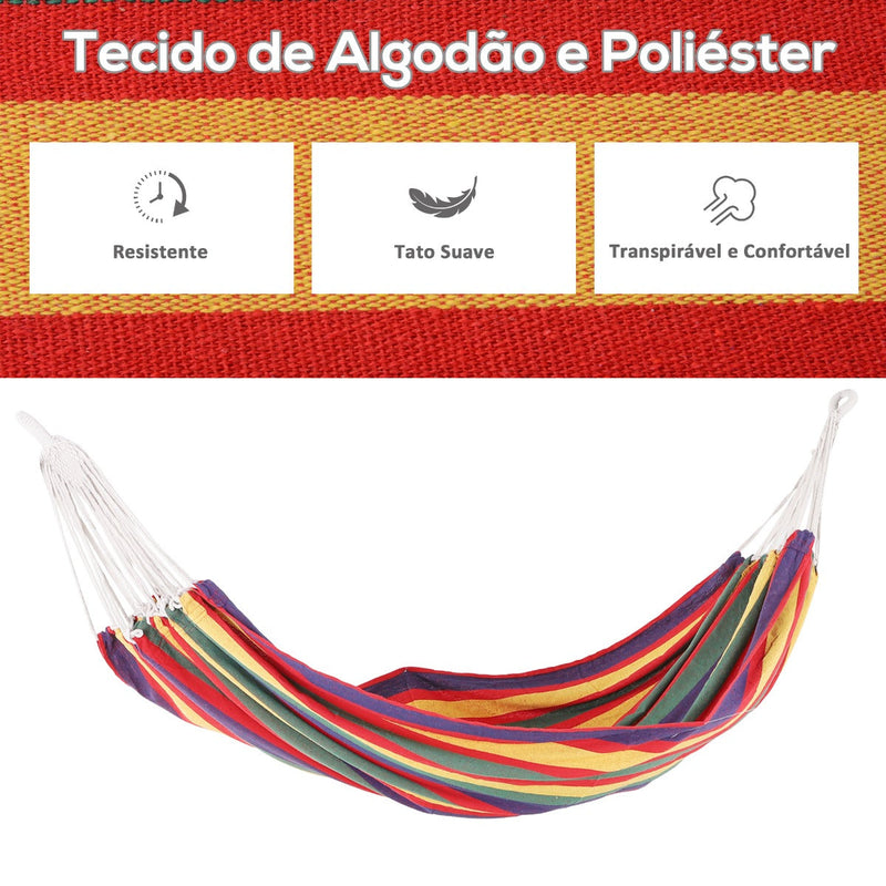 rede para Pendurar na Praia Jardim ou Piscina - Multicolor - 70% Algodão - 200x100cm