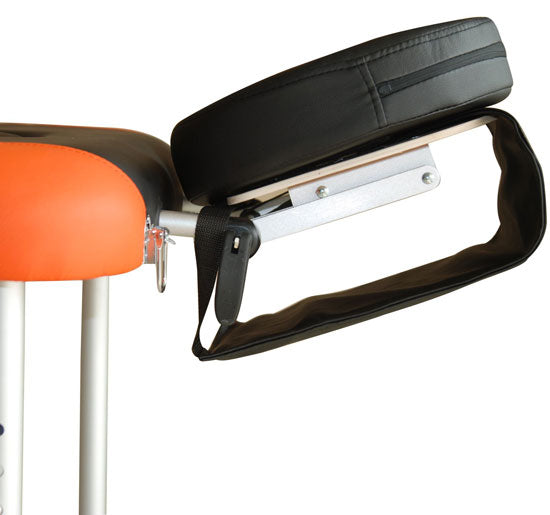 Marquesa Dobrável e Portátil para Fisioterapia - Preto e Laranja - Estrutura em PU e Alumínio - 185x60 cm