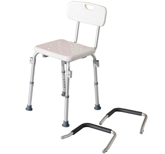 Cadeira Ortopédica Regulável para Banho- Cor: Branco- Carga: 135 kg- 46,5 x 54,2 x 72,5-85 cm