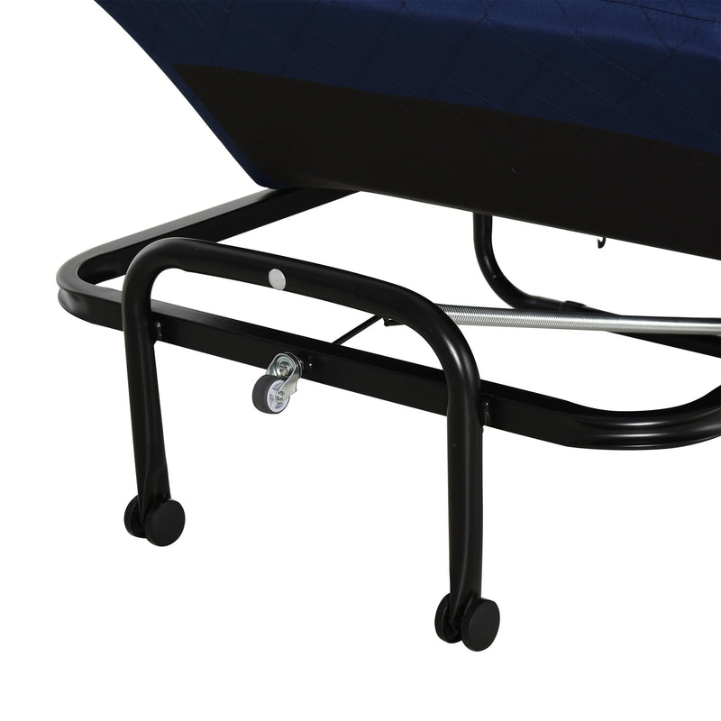 Cama dobrável portátil Cabeceira Ajustável em 5 Níveis de Ângulo Carga máxima 120 kg 184x65x26cm Azul