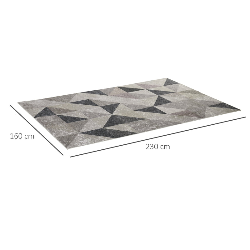 Tapete de Sala de Estar Moderno 230x160cm Tapete Geométrico com Base Antiderrapante para Dormitório Escritório Estúdio Multicor