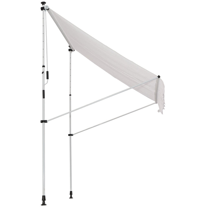 Toldo Manual Retrátil 2x1,5m Toldo Portátil Dobrável de Alumínio com Manivela Altura Ajustável para Jardim Terraço Exterior Branco
