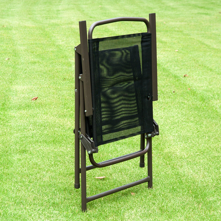 Conjunto de Móveis para Jardim Terraço ou Pátio com 4 Cadeiras 1 Mesa e 1 guarda-sol - Textilene, Alumínio e Poliéster