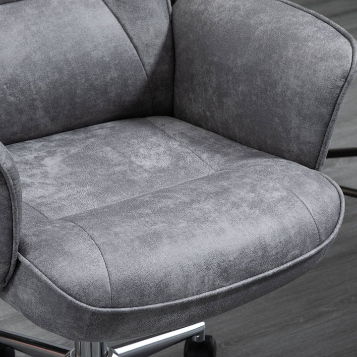 Cadeira de Escritório Ergonômica Giratória com Altura Ajustável Apoio para os Braços e Encosto Acolchoado 67x69x92-102cm Cinza