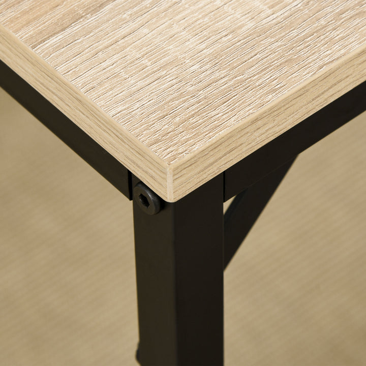 Conjunto de Mesa de Bar com 4 Bancos com Apoio para os Pés Conjunto de Móveis de 5 Peças Mesa de 100x60x88cm e Bancos de 32x32x57cm para Sala de Jantar Cozinha Preto e Carvalho