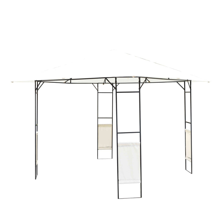 Pérgola para Jardim 3x3x2,6m Aço e Poliéster Creme