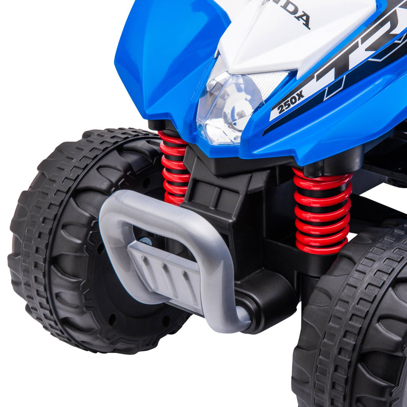 Quadriciclo Elétrico HONDA para Crianças de 18-36 Meses Quadriciclo Elétrico Infantil a Bateria 6V com Faróis LED Buzina Velocidade de 2,8km/h e Avance 65,5x35,5x43,5cm Azul