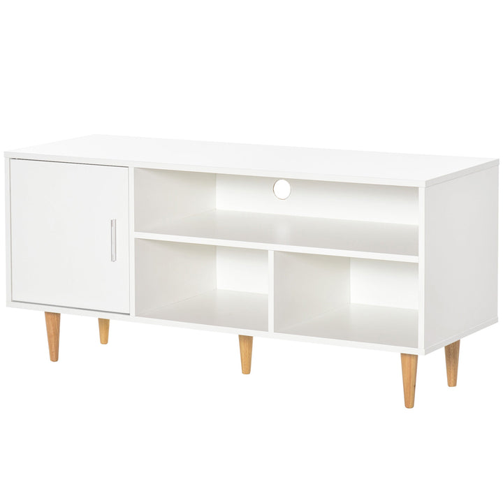 Móvel de TV para Televisores de até 60” Móvel de Sala de Estar Moderno com Armário 3 Compartimentos 120x40x55cm Branco
