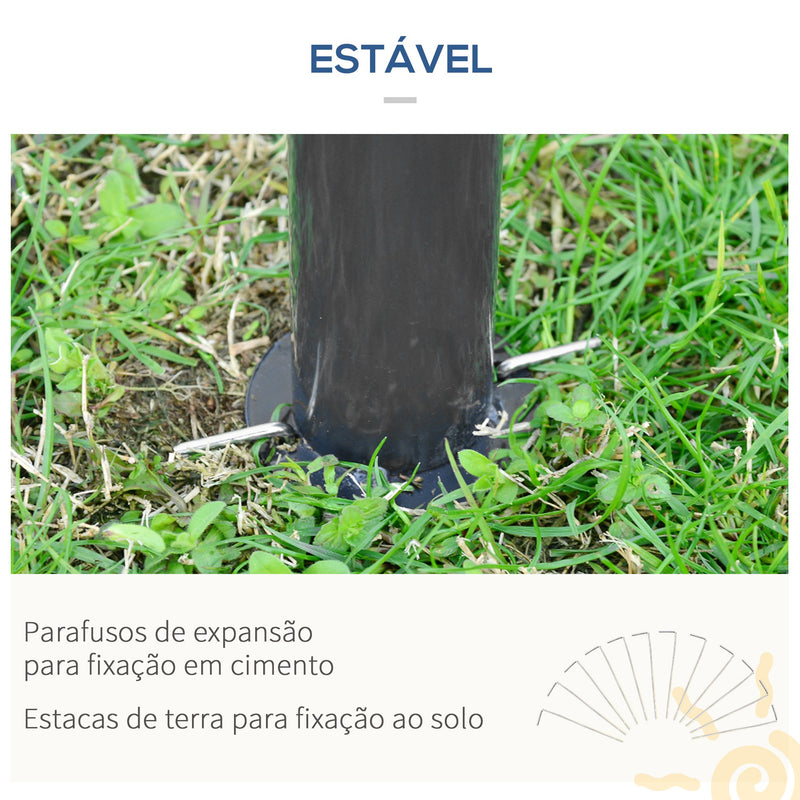 Pérgola de Jardim Hexagonal 4x4m Pérgola de Exterior com Teto Duplo de Ventilação 6 Cortinas Laterais 6 Telas Mosquiteiras com Zíper para Festas Pátio Cáqui