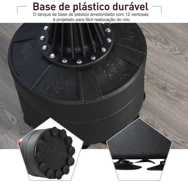 Saco de perfuração em pé com barra giratória e Bola de punção 360 ° para adultos e crianças 88x48x155-205 cm Preto e vermelho