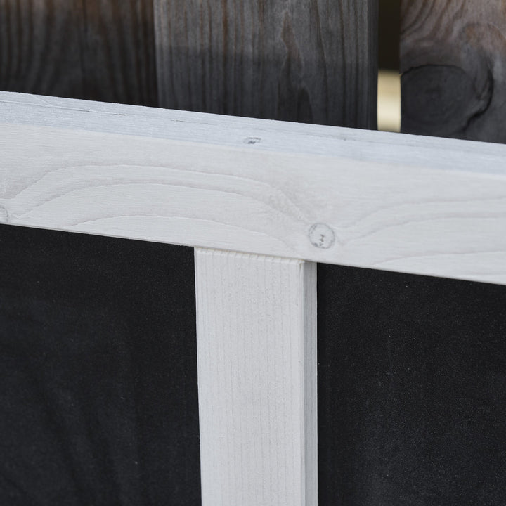 Baú de madeira ao ar livre Caixa de armazenamento de jardim com tampa que pode ser aberta 127x56x60 cm Branco