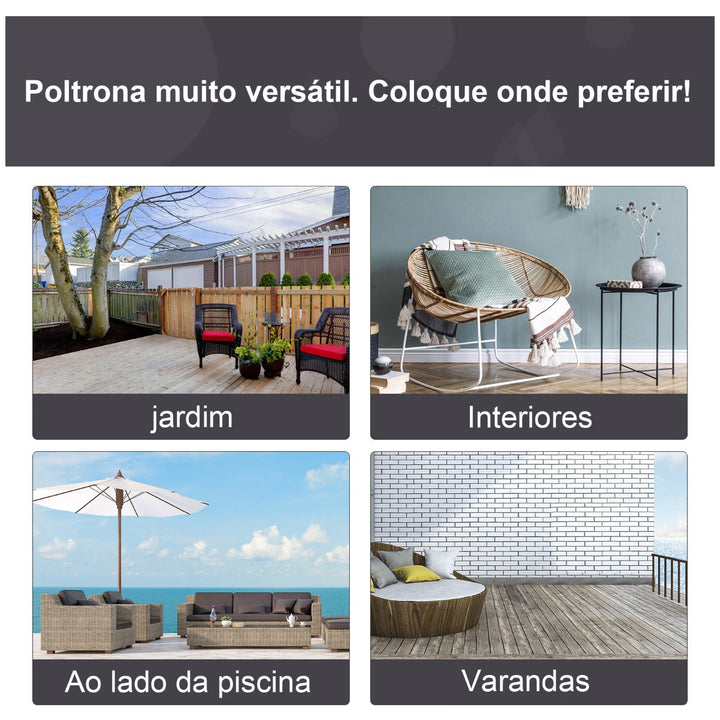 Poltrona de jardim redonda com encosto alto Carga de 160 kg