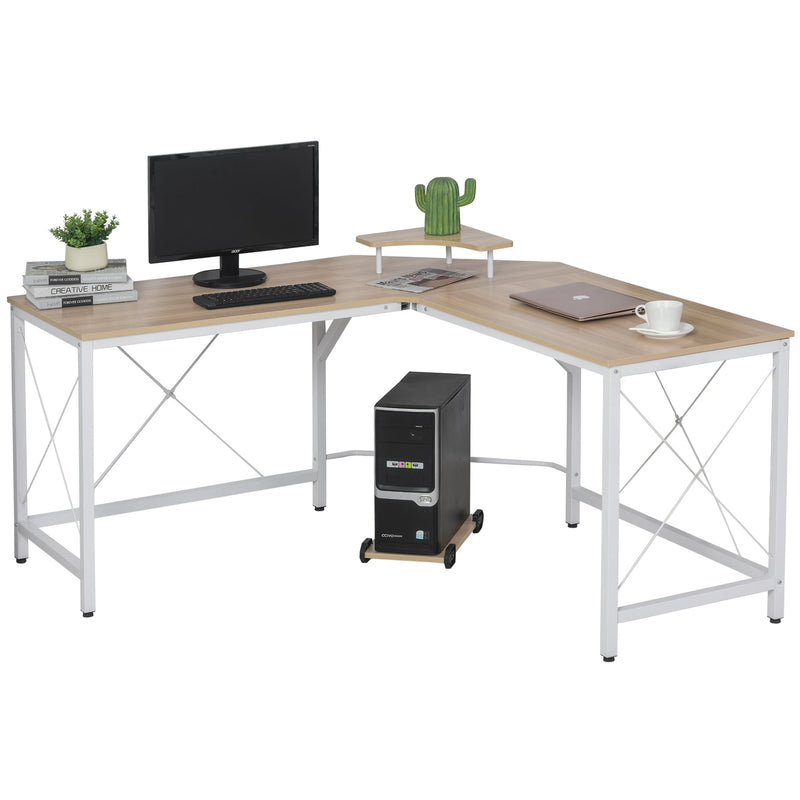 Mesa para computador em forma de L com suporte para torre 150x150x76 cm