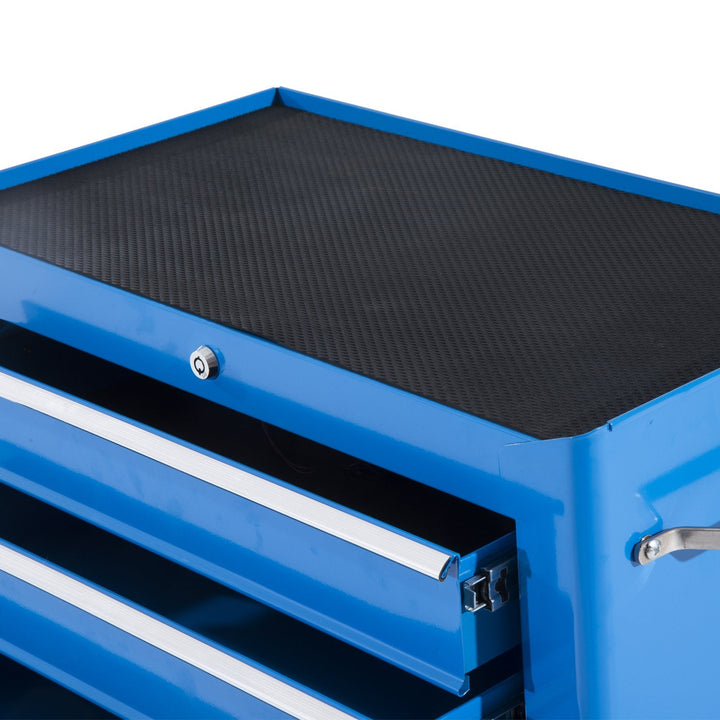 Carrinho de Ferramentas de Aço com 5 gavetas e 4 rodas Azul 61,5x33x85 cm