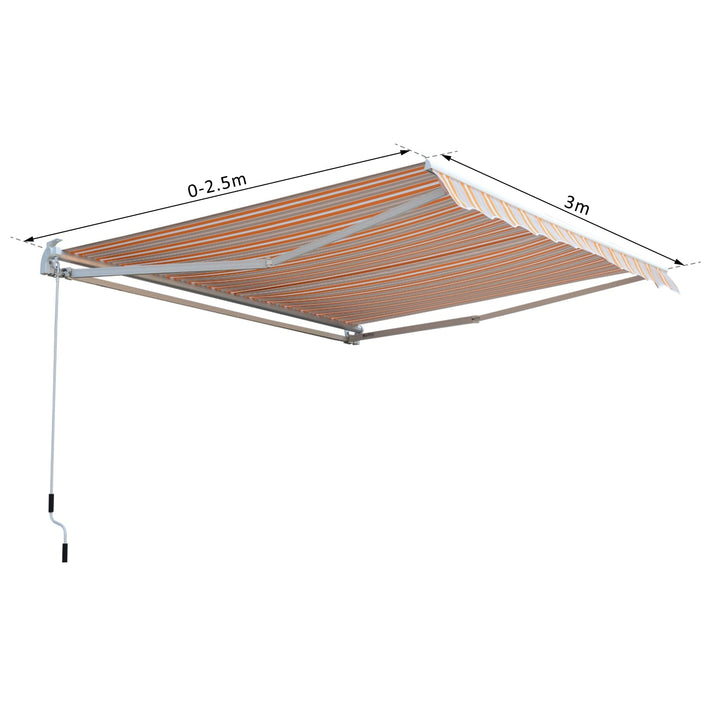 Toldo de Parede 300x250cm cor Branco Bege e Laranja Alumínio