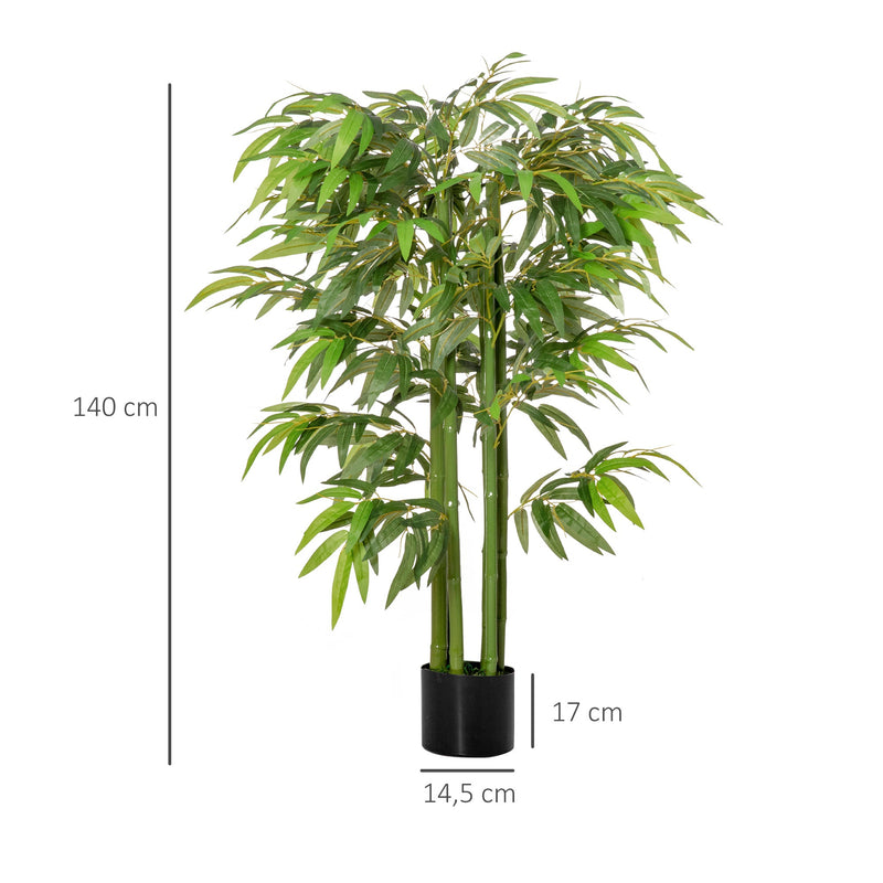 Bambú Artificial 140cm com Vaso Planta Artificial para Interior e Exterior Decoração de Casa Escritório Verde