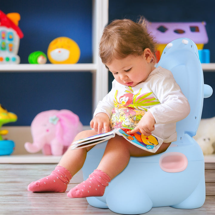 Bacio infantil penico para bebê removível em forma de hipopótamo com alças 40x30x23cm Carga 25kg Azul