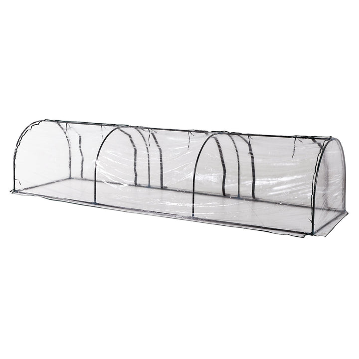 Estufa para Jardim, Terraço Cultivo de Plantas Estufa de Jardim Caseiro, tipo Túnel, Moldura de Aço e PVC 350x100x80 cm