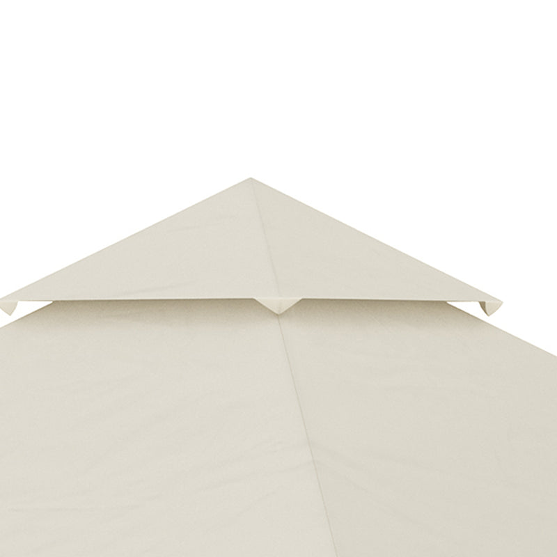 Toldo de Substituição para Pérgola 2,95x2,95 cm Cobertura de Substituição com Teto Duplo e 10 Orifícios de Drenagem Tecido de Poliéster para Pátio Jardim Creme