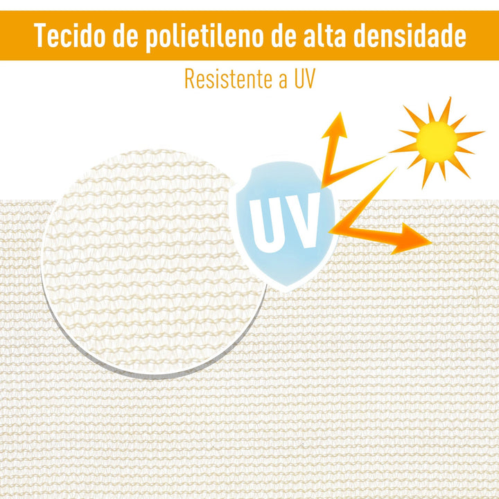 Toldo Vela triangular 5x5x5m para Terraço Jardim Camping Creme
