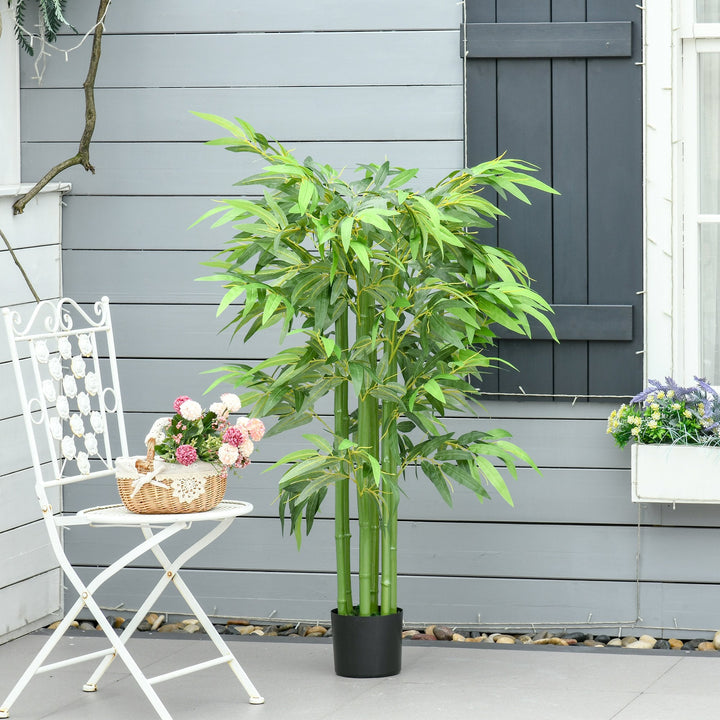 Bambú Artificial 140cm com Vaso Planta Artificial para Interior e Exterior Decoração de Casa Escritório Verde