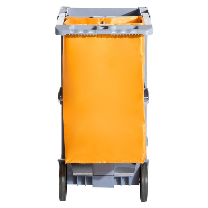 Carrinho de Limpeza com Saco 100L Profissional e Multifuncional para Colectividades Hostal do Hotel com 3 Bandejas e 1 Plataforma 113x50.5x96.5cm