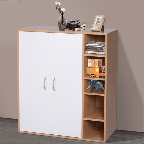 Móvel Organizador de Armazenamento Multiúsos com Portas e Prateleiras Ajustáveis 80x32x90,5cm