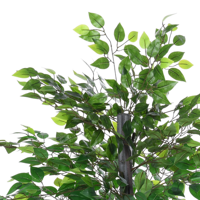 Ficus artificiais com 145 cm de altura 756 folhas com vaso para decoração interior e exterior verde