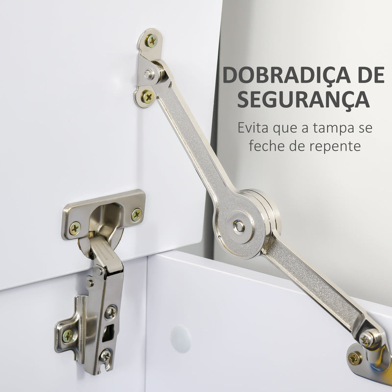 Baú de Armazenamento de Madeira Banco de Armazenamento para Dormitório Sala de Estar Carga Máxima 60kg 100x40x40 Branco