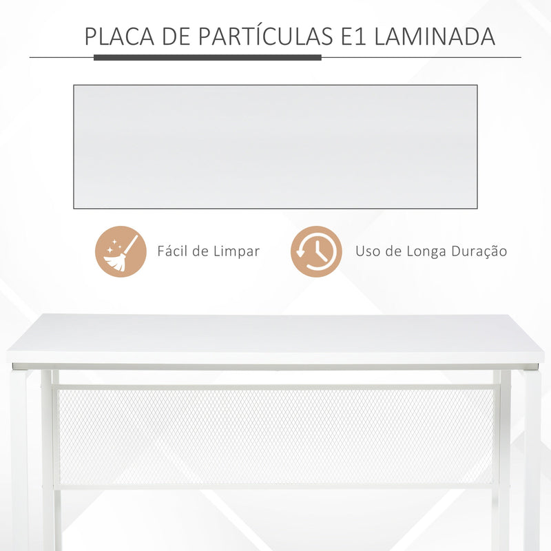 Secretária multifuncional estável com pés ajustáveis ?? 135x60x75 cm Branco