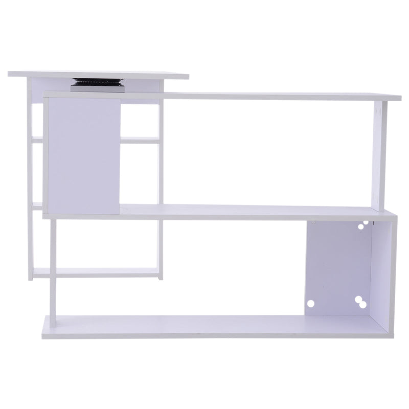 Secretária com Estantes Mesa de escritório 5 Prateleiras 120x110x74cm Branco