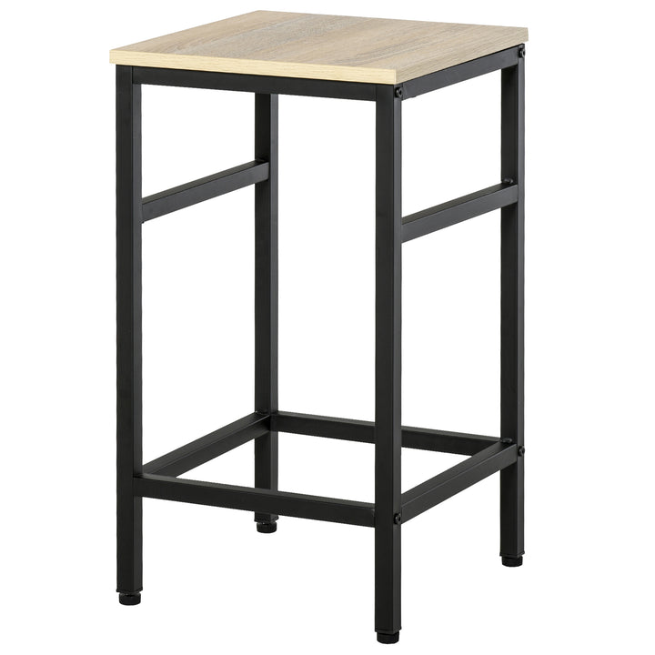 Conjunto de Mesa de Bar com 4 Bancos com Apoio para os Pés Conjunto de Móveis de 5 Peças Mesa de 100x60x88cm e Bancos de 32x32x57cm para Sala de Jantar Cozinha Preto e Carvalho