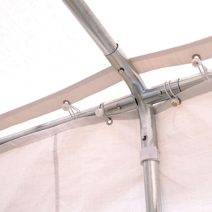 Pérgola para Jardim 6x4x2,8m de Tela de PE Aço Branco
