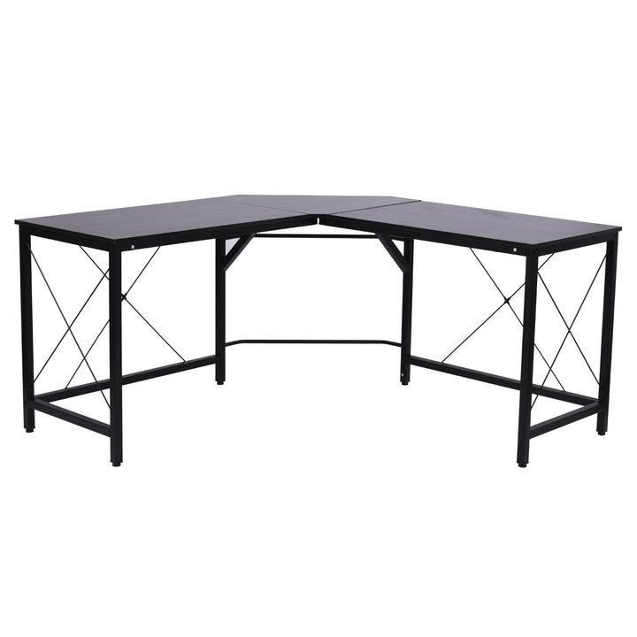 Mesa de computador PC Mesa de escritório formulário de tabela de canto L Armação de Aço 150x150x76cm