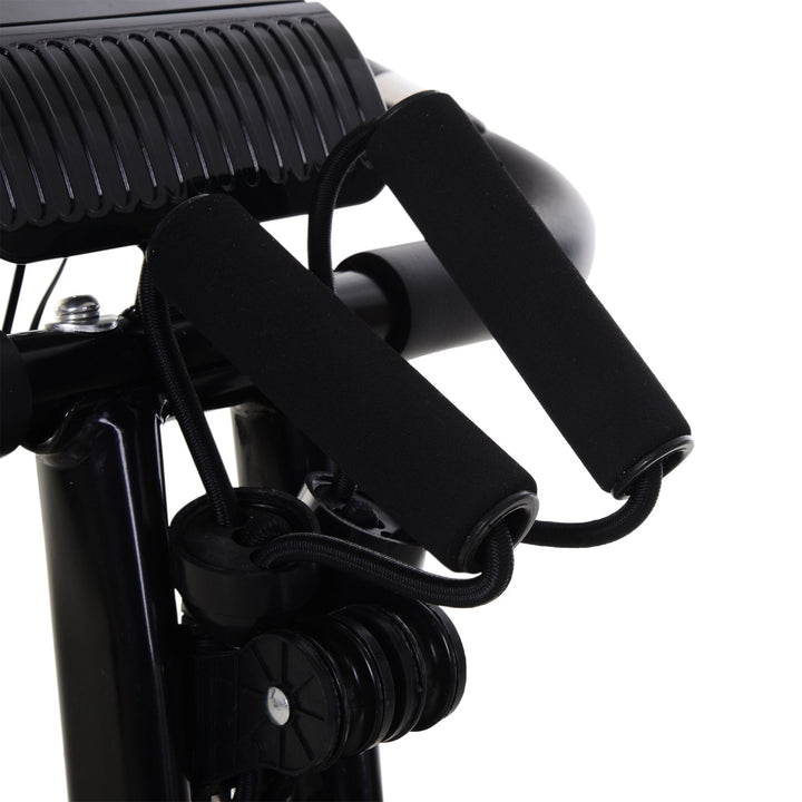 Bicicleta ergométrica dobrável ajustável em altura e resistência com tela LCD e assento com encosto 51x97x115 cm Preto