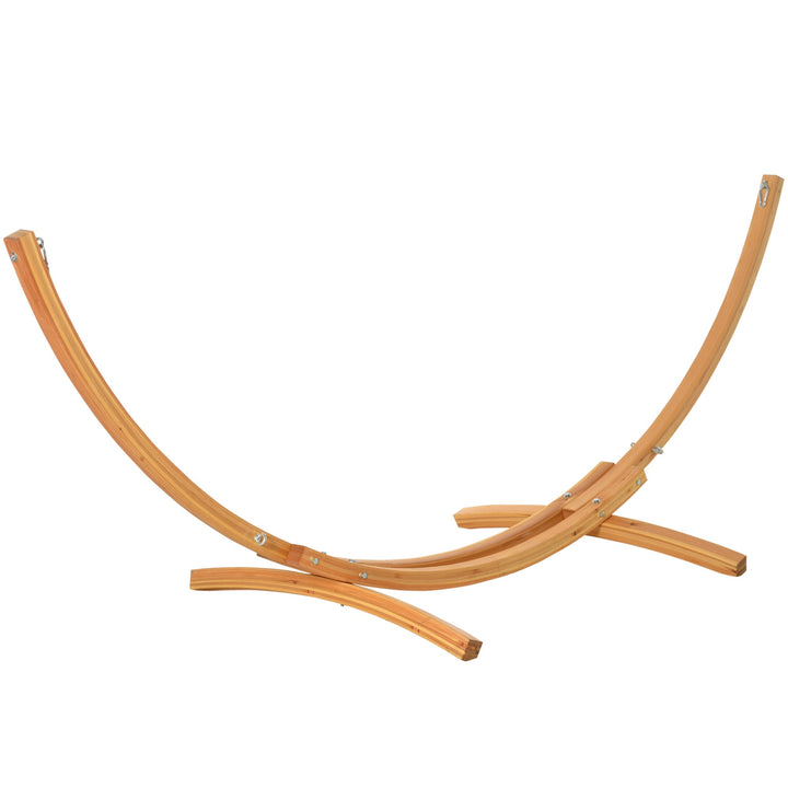 Suporte para Camas de Rede de Madeira 325x120x118cm Estrutura para Cama de Rede Dupla Carga Máxima 120kg para Jardim Terraço Interior e Exterior Natural