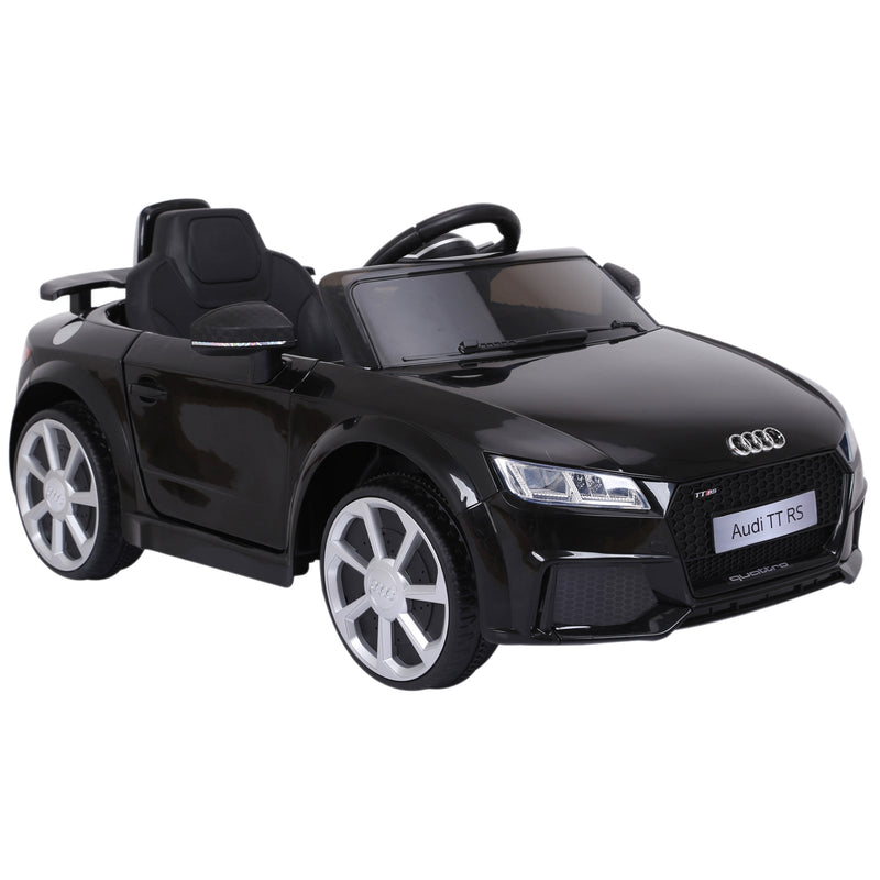 Audi TT elétrico infantil para crianças acima de 3 anos com controle remoto música luzes bateria 6V carga 30 kg 103x63x44cm Preto